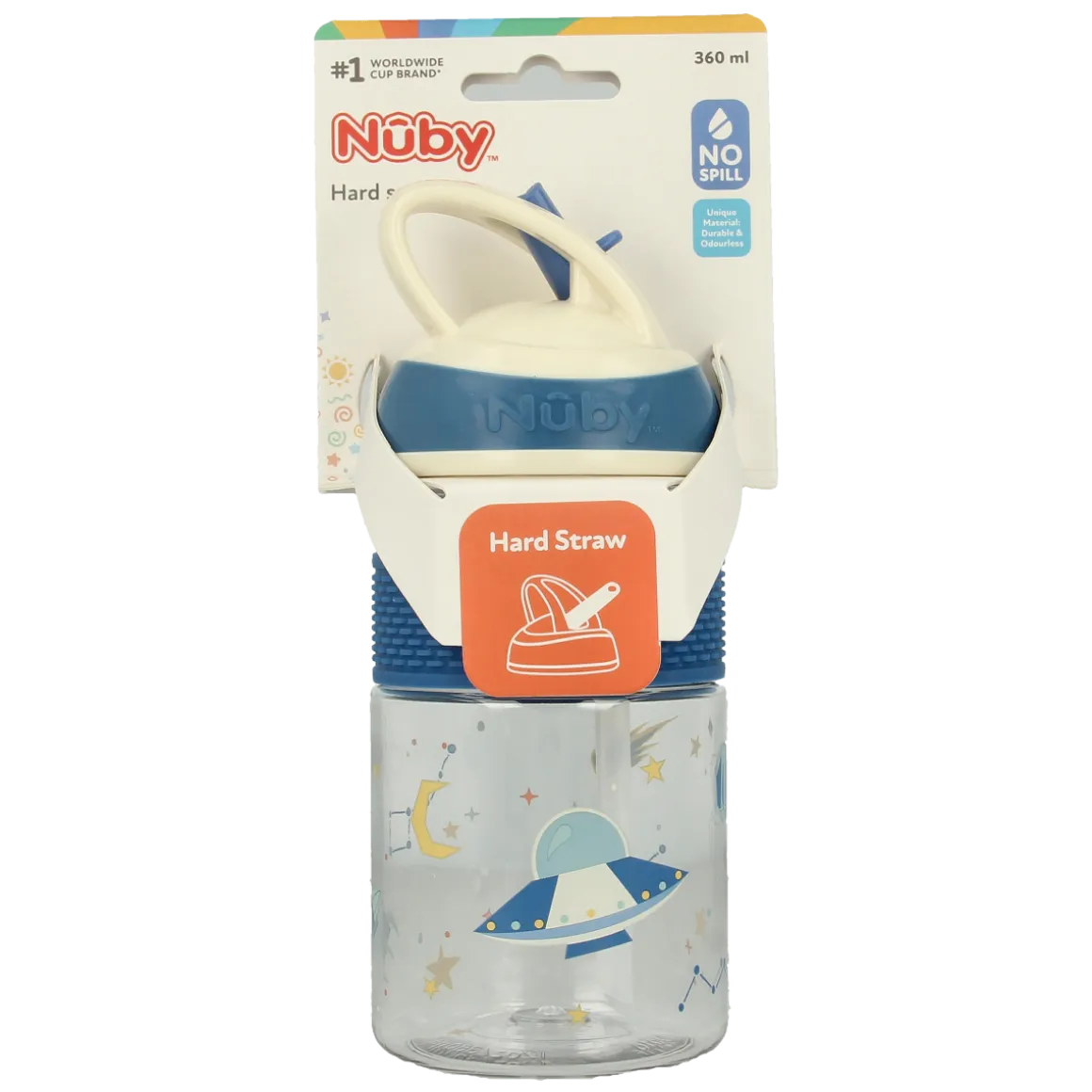 Nuby 2-in-1 Beker tuit hard 360ml 3 jaar assorti