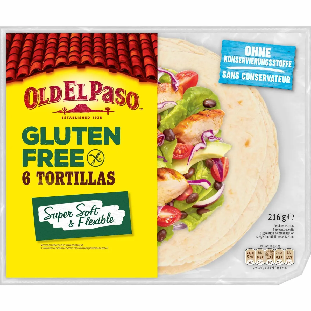 Best Old El Paso Tortillas glutenvrij 6 stuks