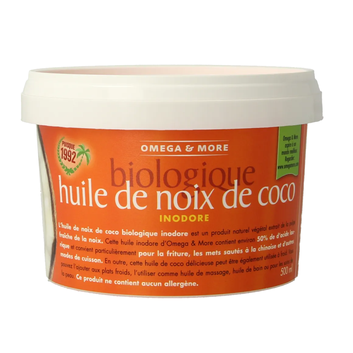 Omega & More Kokosolie geurloos bio 500ml