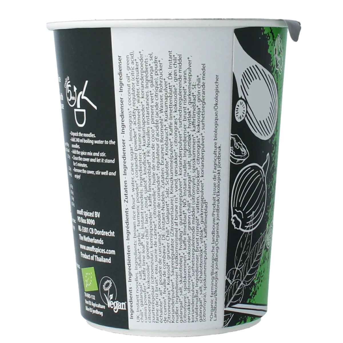 New Onoff Instant noodlesoup green curry bio