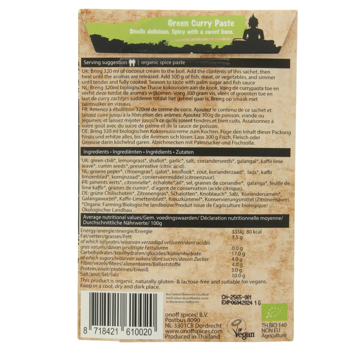 Onoff Thaise groene currypasta bio