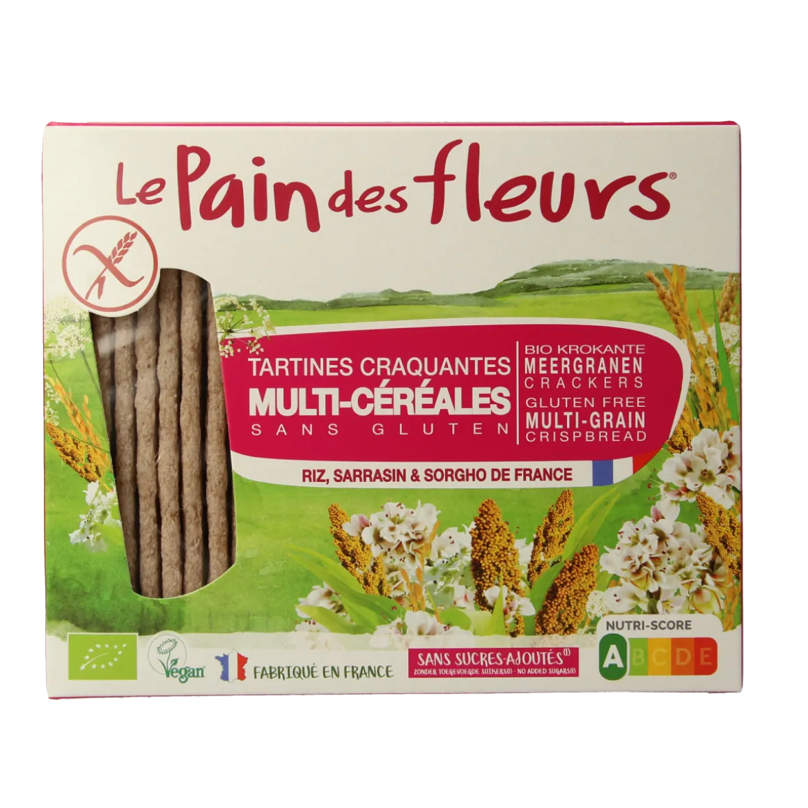 Pain Des Fleurs Krokante crackers meergranen glutenvrij bio