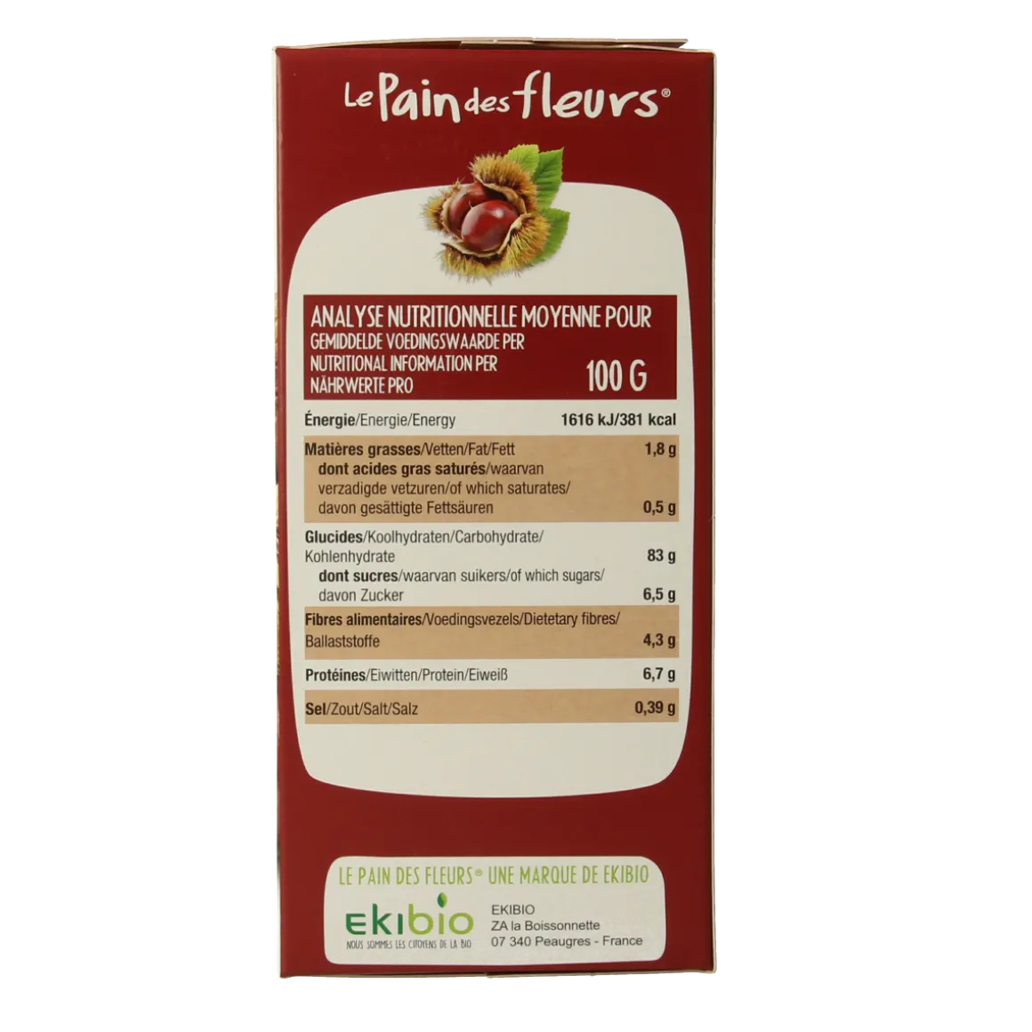 Pain Des Fleurs Krokante crackers kastanje glutenvrij bio