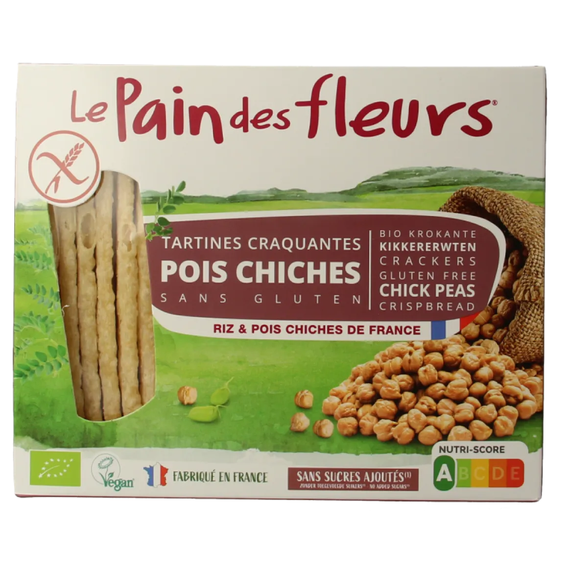 Pain Des Fleurs Krokante crackers kikkererwten glutenvrij bio