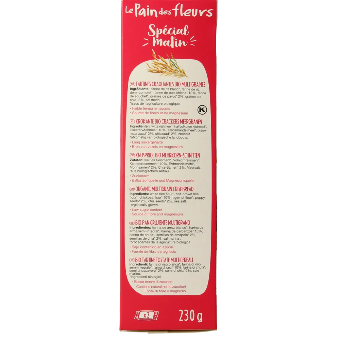 Pain Des Fleurs Special matin meergranen ontbijtcrackers bio