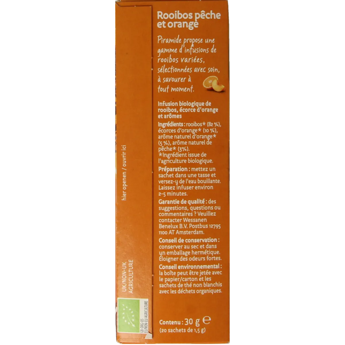 Discount Piramide Rooibos perzik sinaasappel thee bio