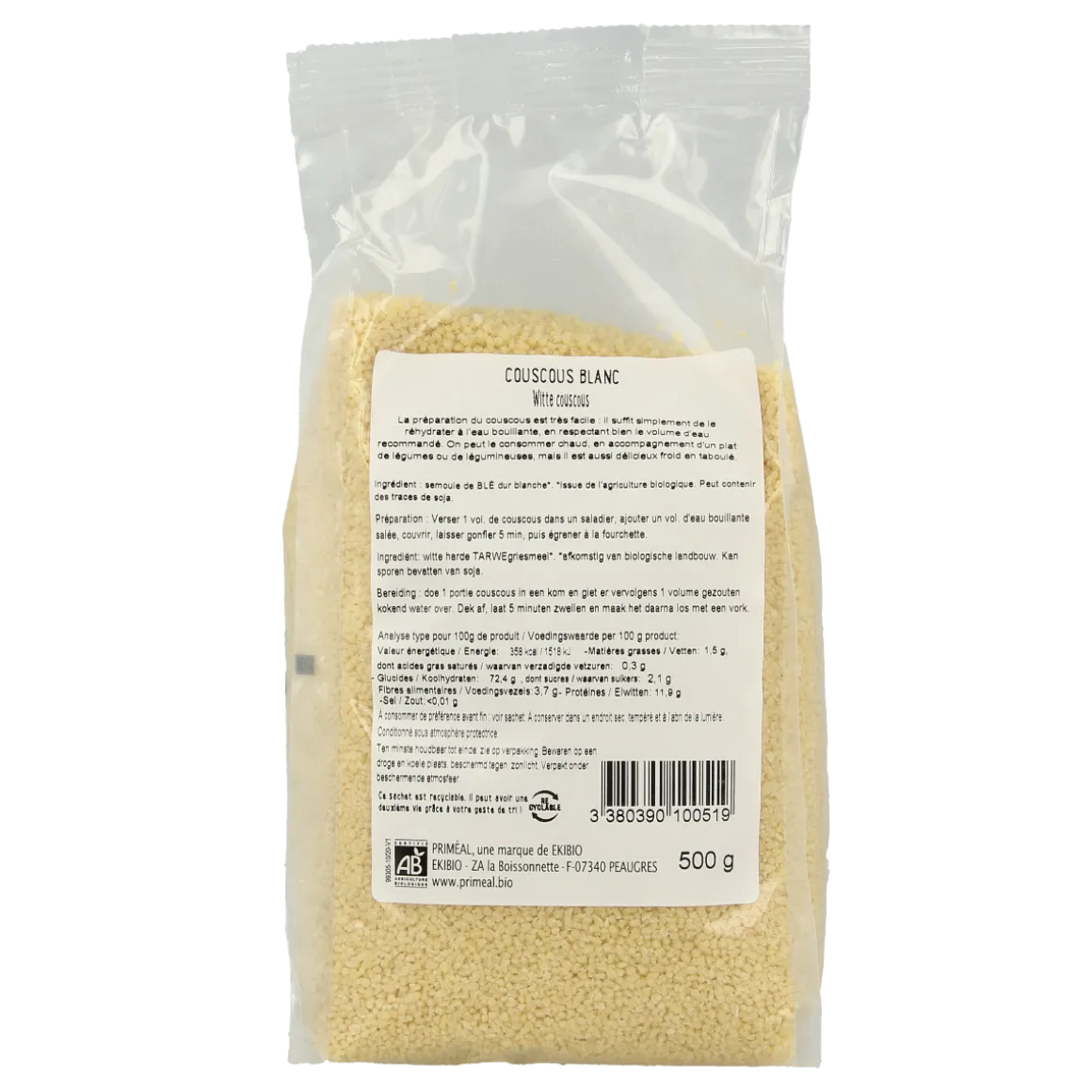 Primeal Couscous wit bio
