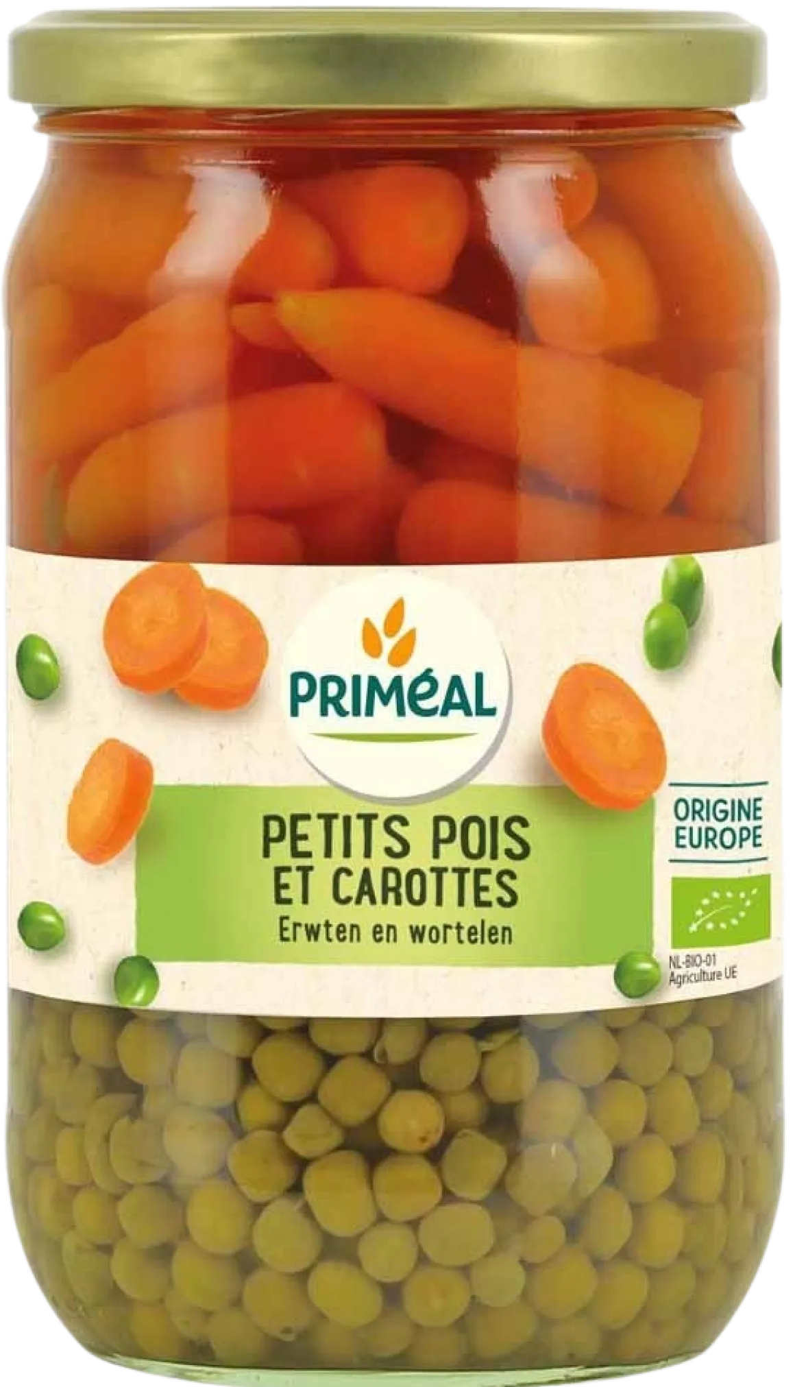 Primeal Doperwten wortelen bio