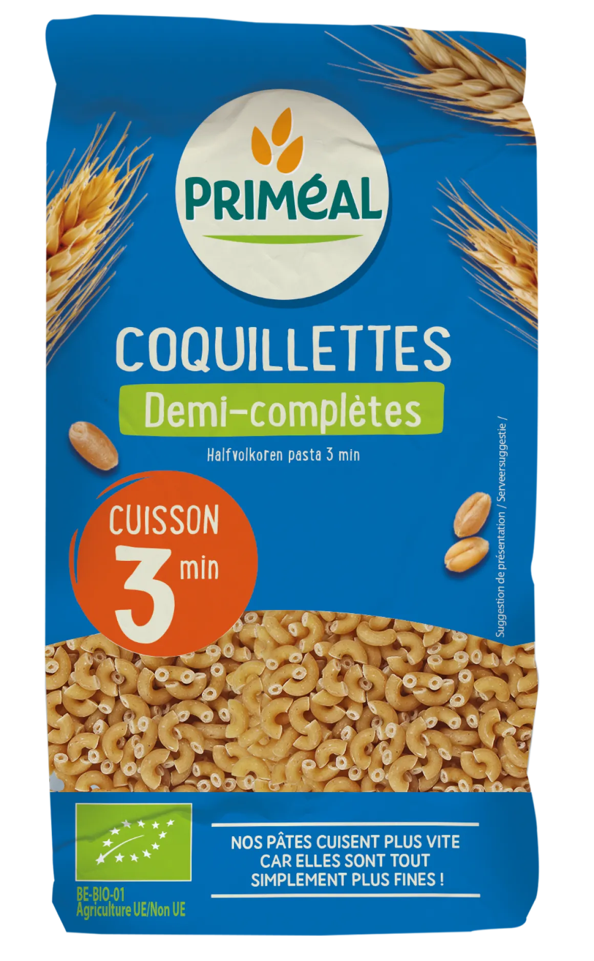 Primeal Halfvolkoren elleboogjes snelkook 3 minuut bio
