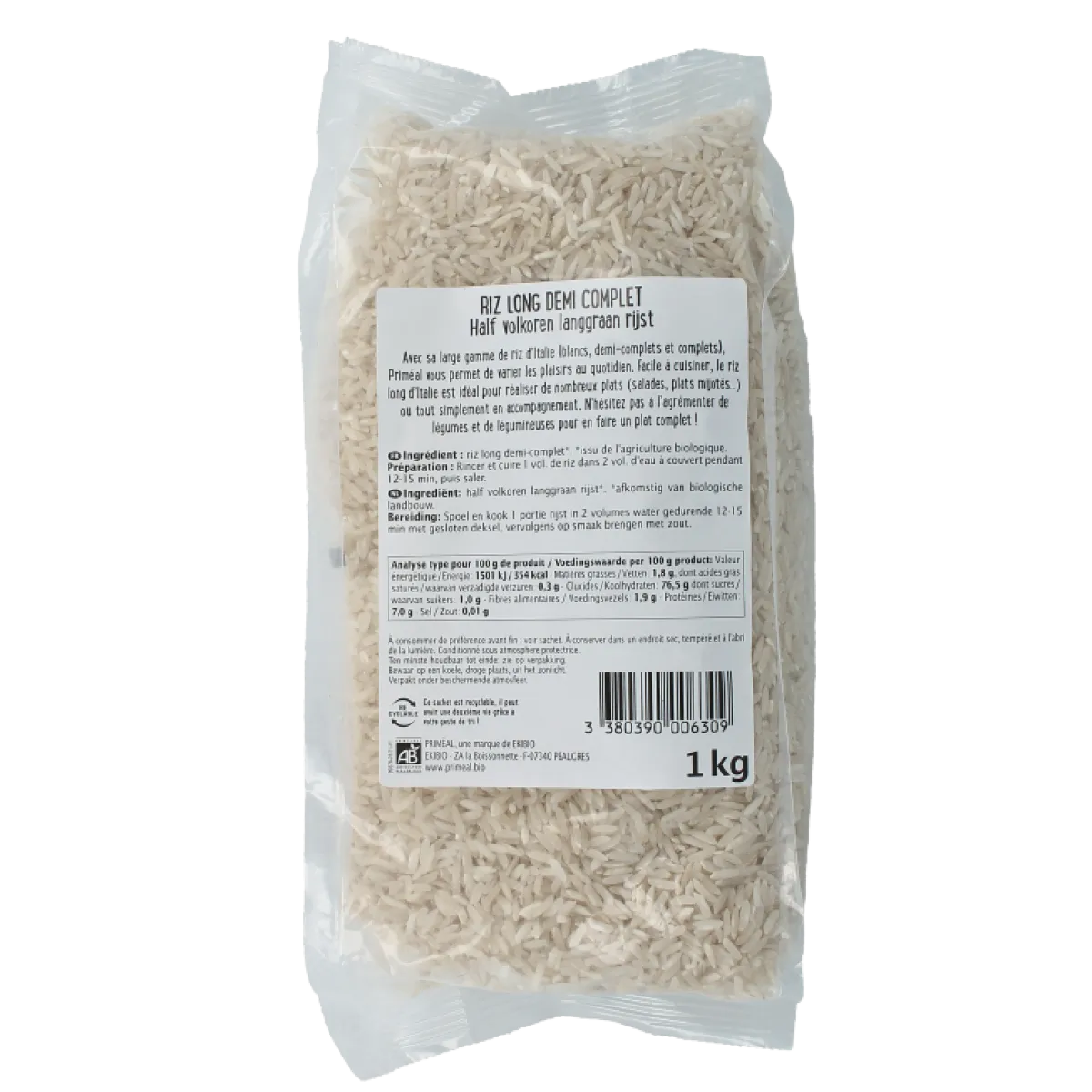New Primeal Halfvolkoren langgraan rijst bio