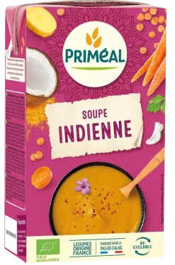 Primeal Indiase soep met rode linzen, kokos en curry bio
