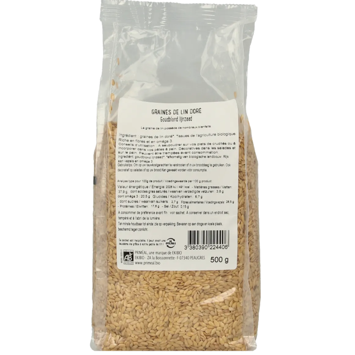 Primeal Lijnzaad goudblond bio