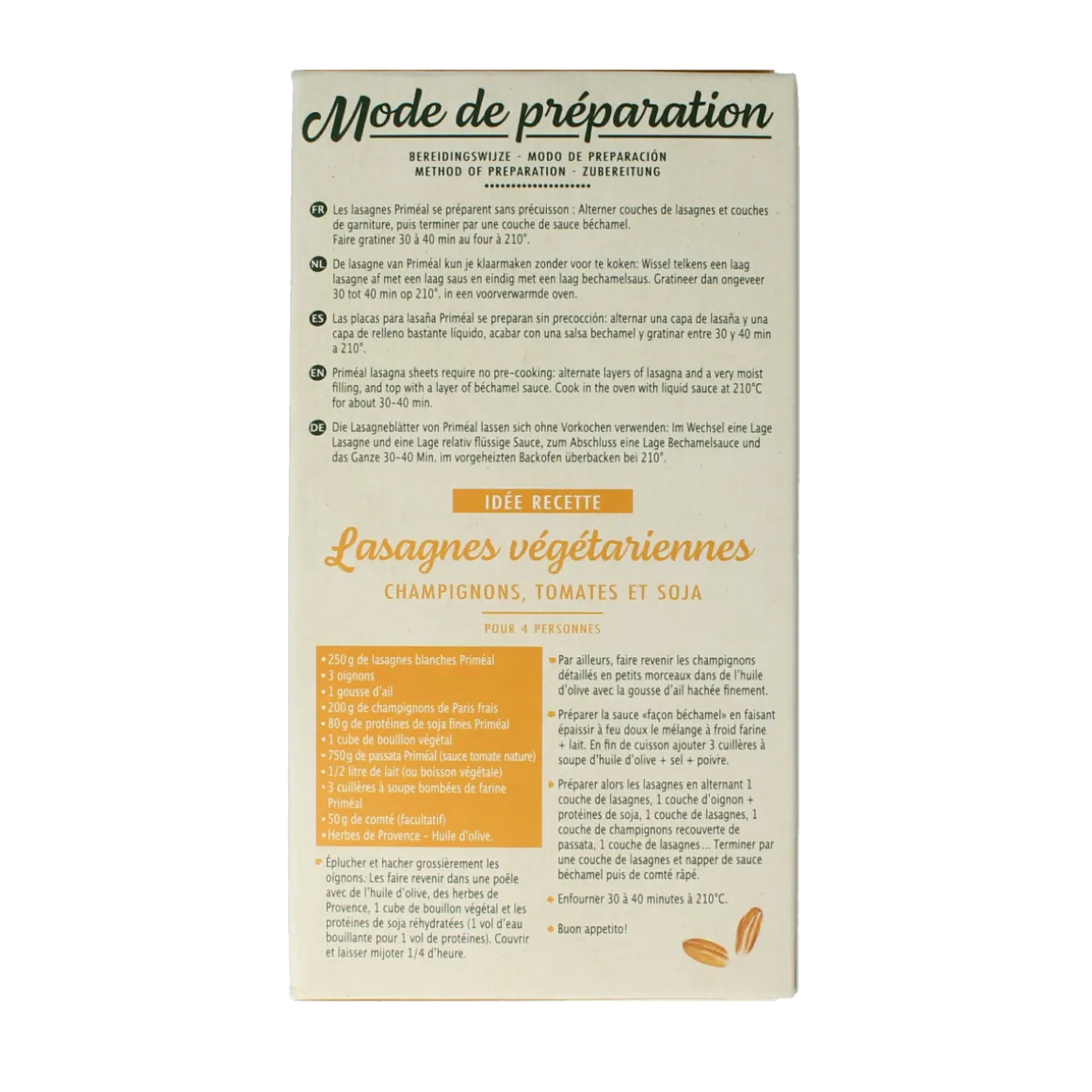 Primeal Witte lasagne bio