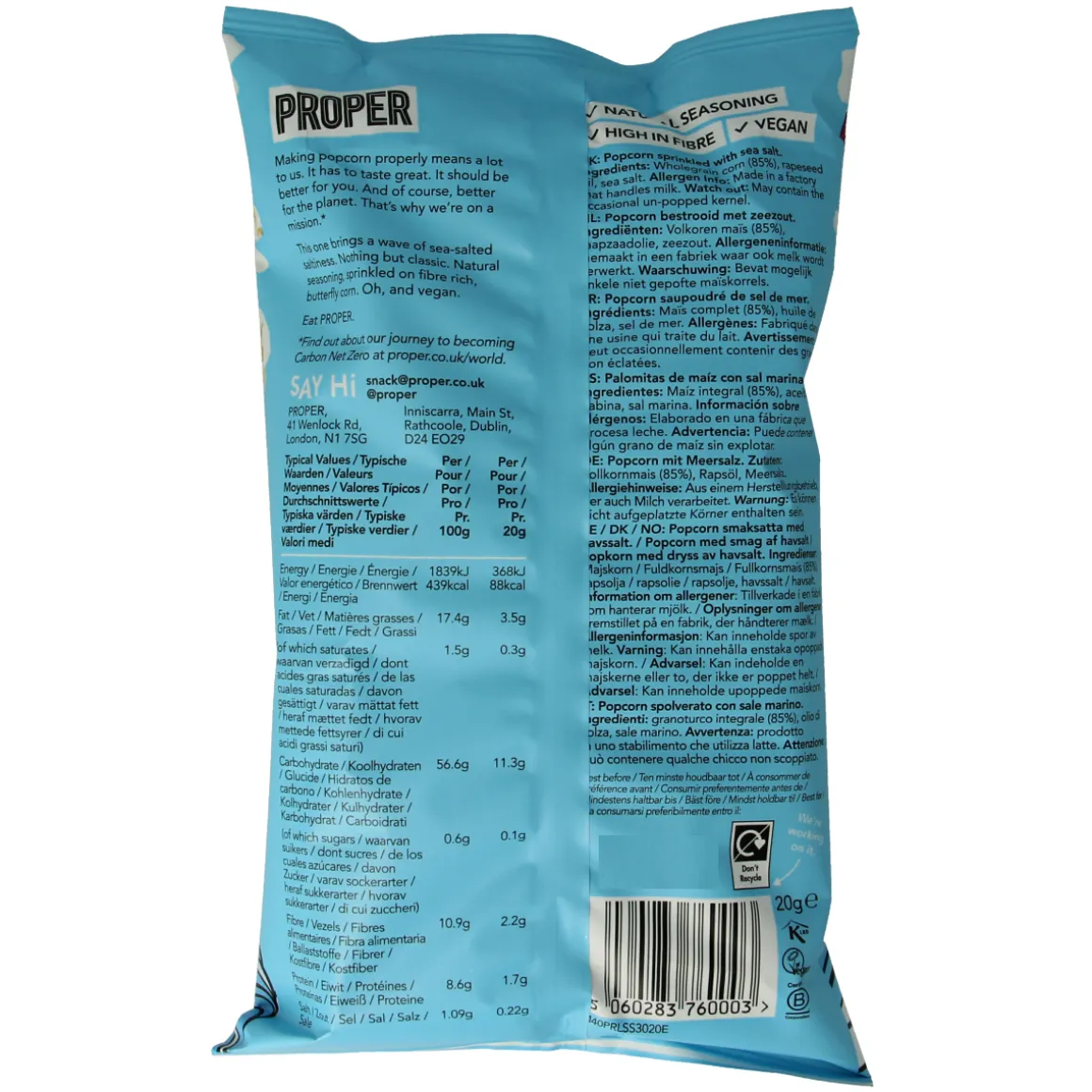 Proper Corn Popcorn lightly sea salted
