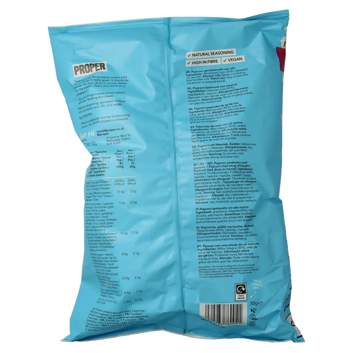 Proper Corn Popcorn lightly sea salted
