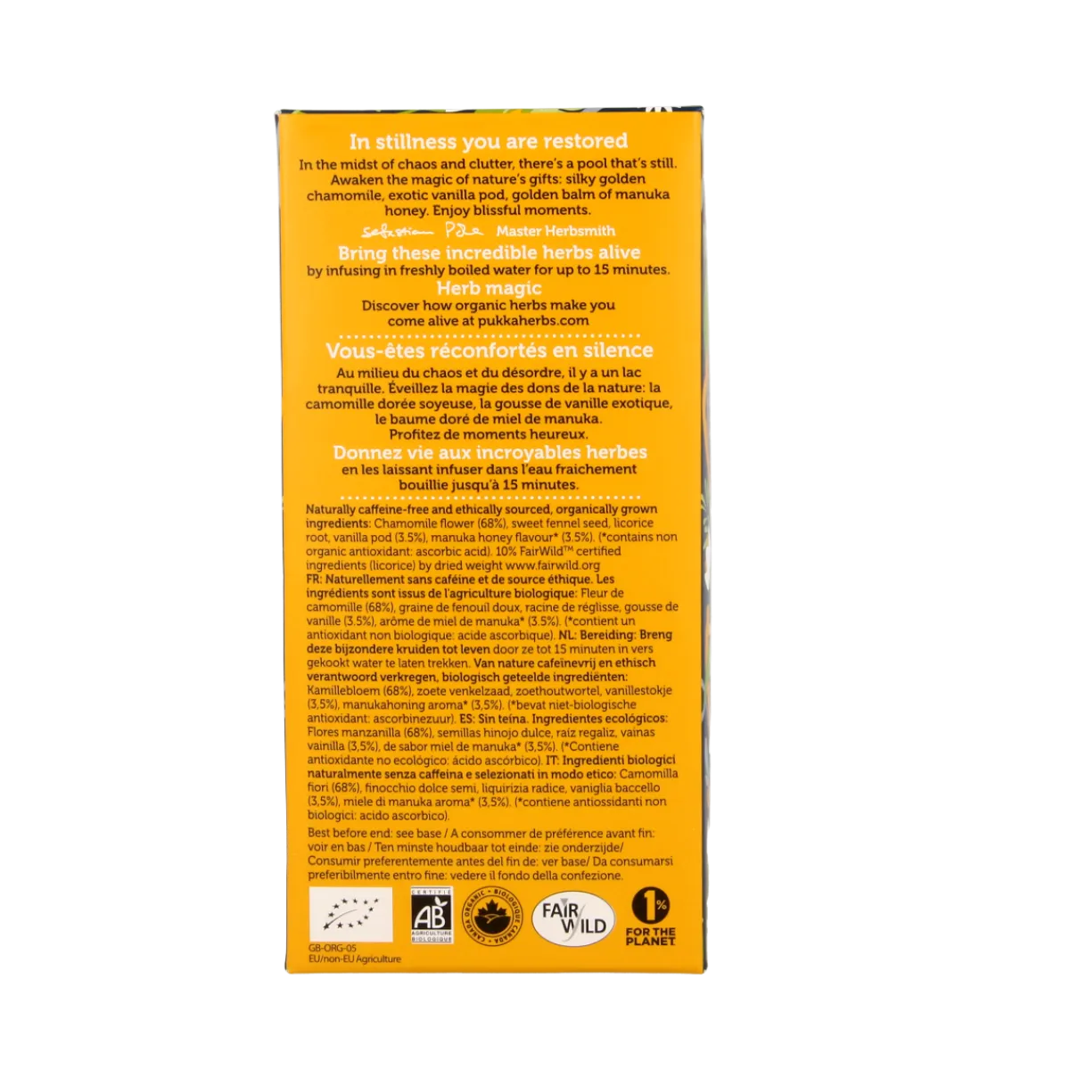 Pukka Chamomile vanille/manuka honing bio