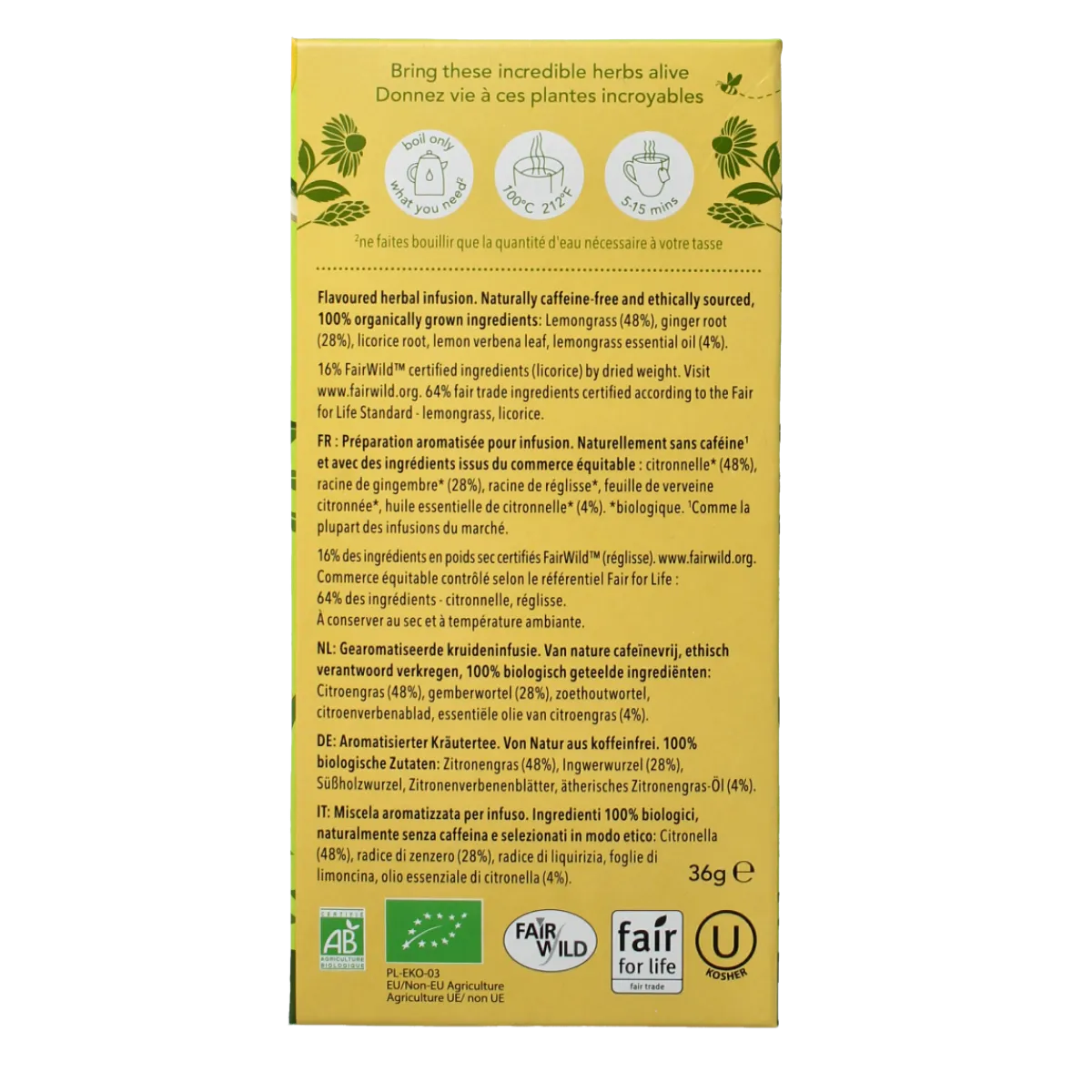 Clearance Pukka Lemongrass & ginger thee bio