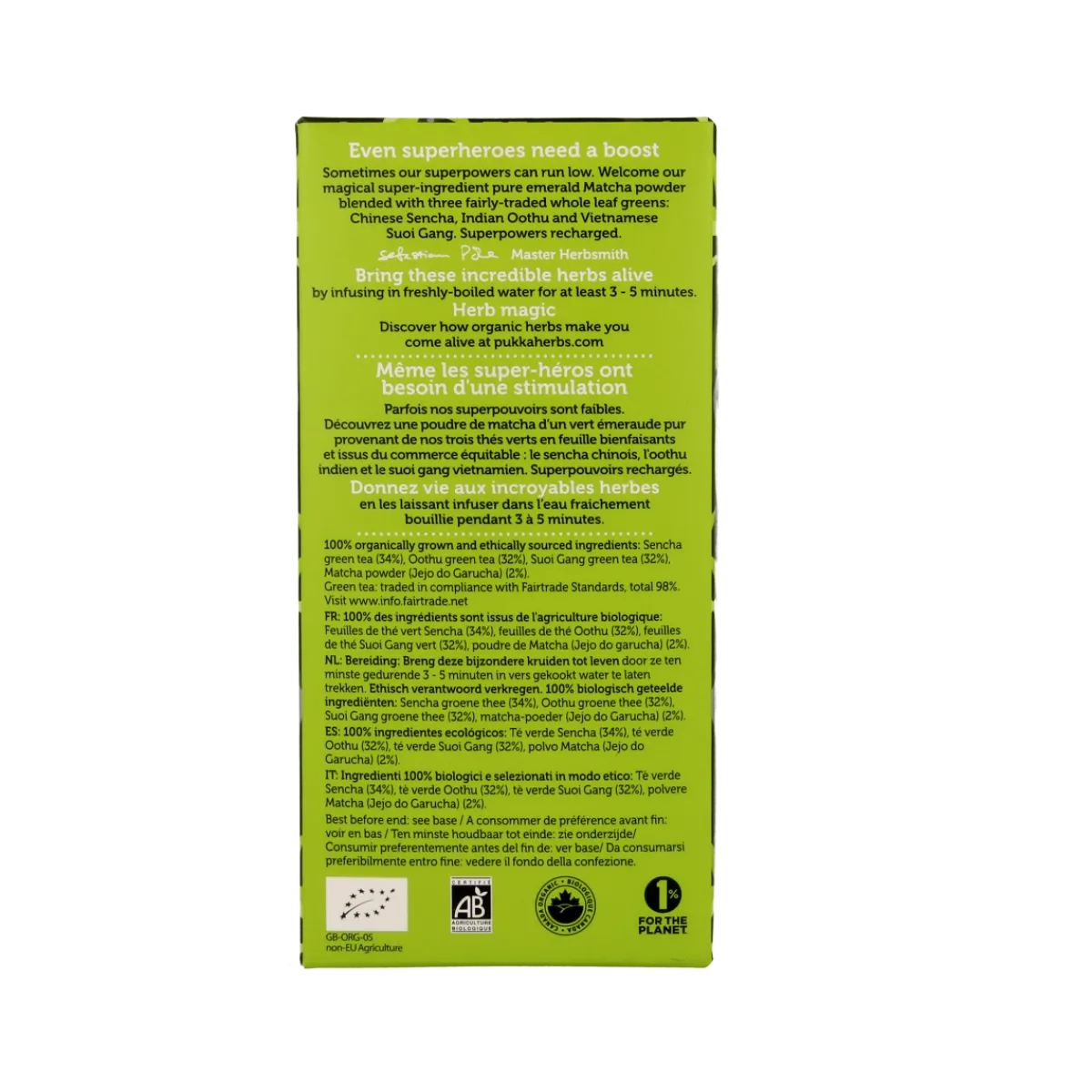 New Pukka Supreme matcha green tea bio