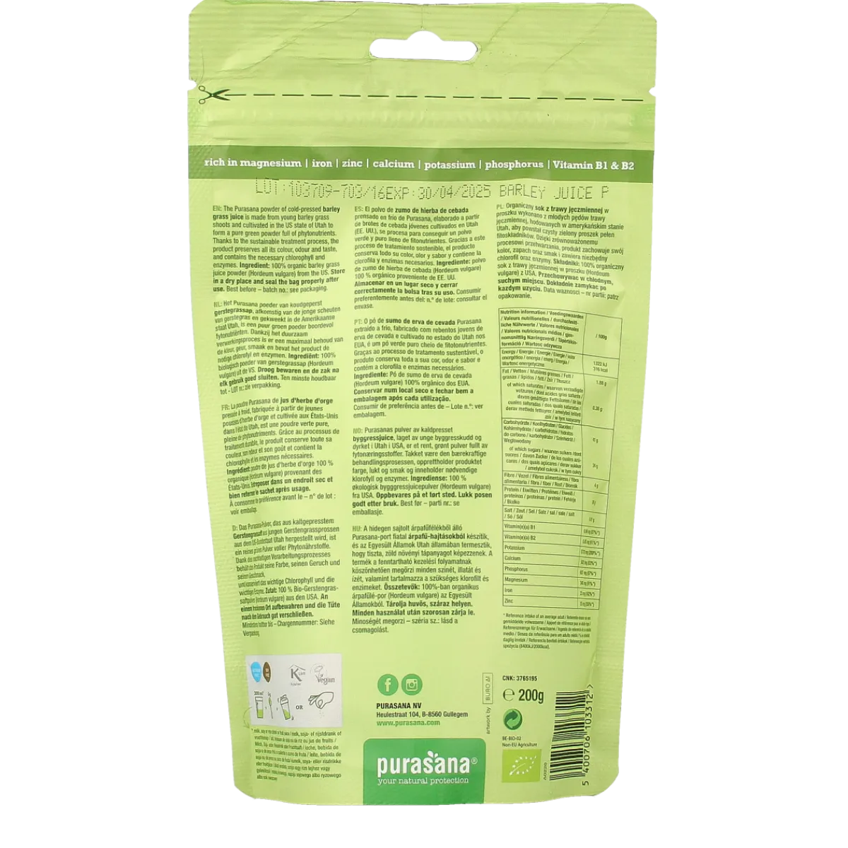 Outlet Purasana Gerstegras sappoeder bio