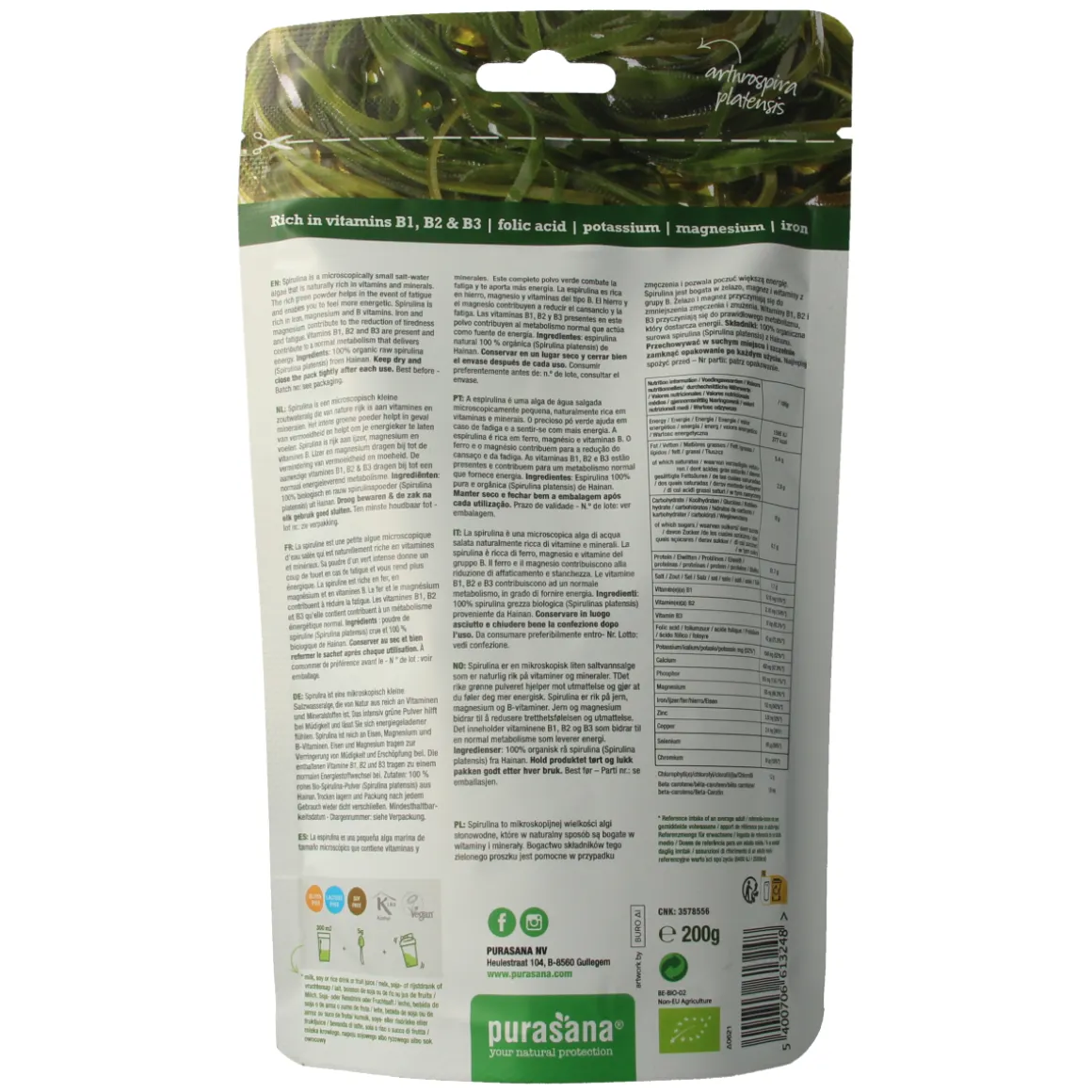 Purasana Spirulina poeder vegan bio