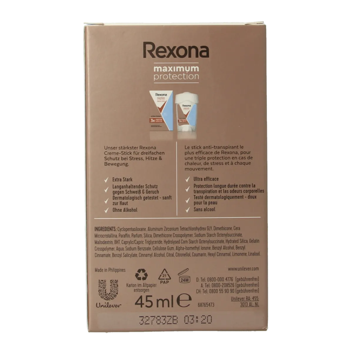 Sale Rexona Deodorant stick woman max prot clean scent