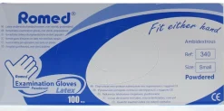 Romed Latex handschoen niet steriel gepoederd S