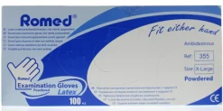 Discount Romed Latex handschoen niet steriel gepoederd XL