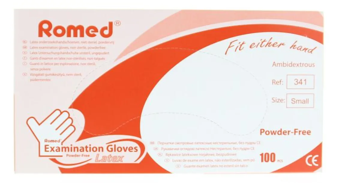 Romed Latex handschoen niet steriel poedervrij S