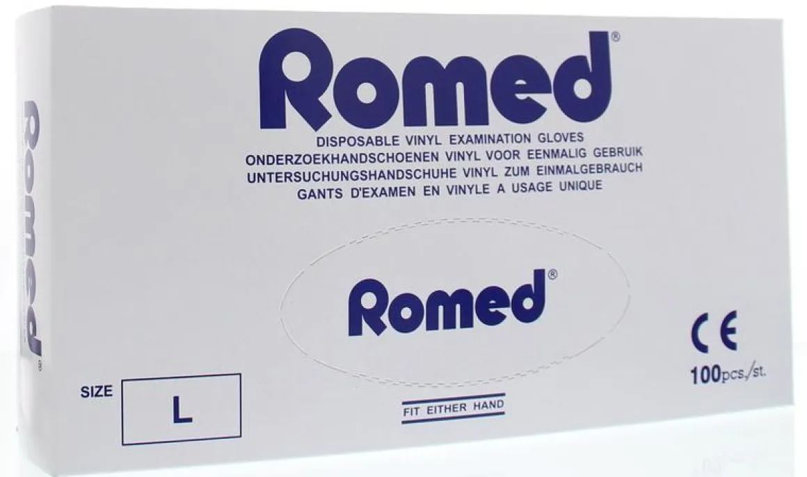 Romed Vinyl handschoen niet steriel gepoederd L