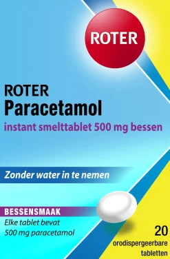 Roter Paracetamol 500mg smelttablet bessen smaak
