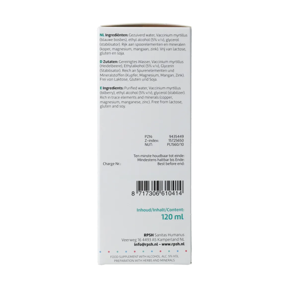 RPSH Oligo Vaccinium myrtillus - Bosbes