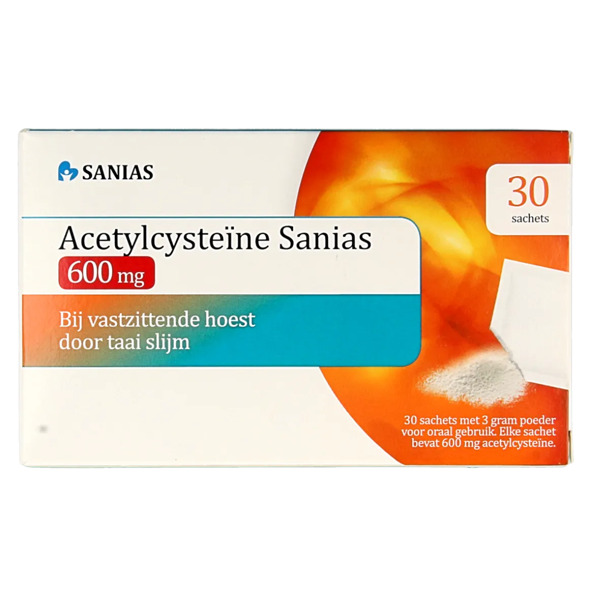 Sanias Acetylcysteine 600mg sachets 3 gram