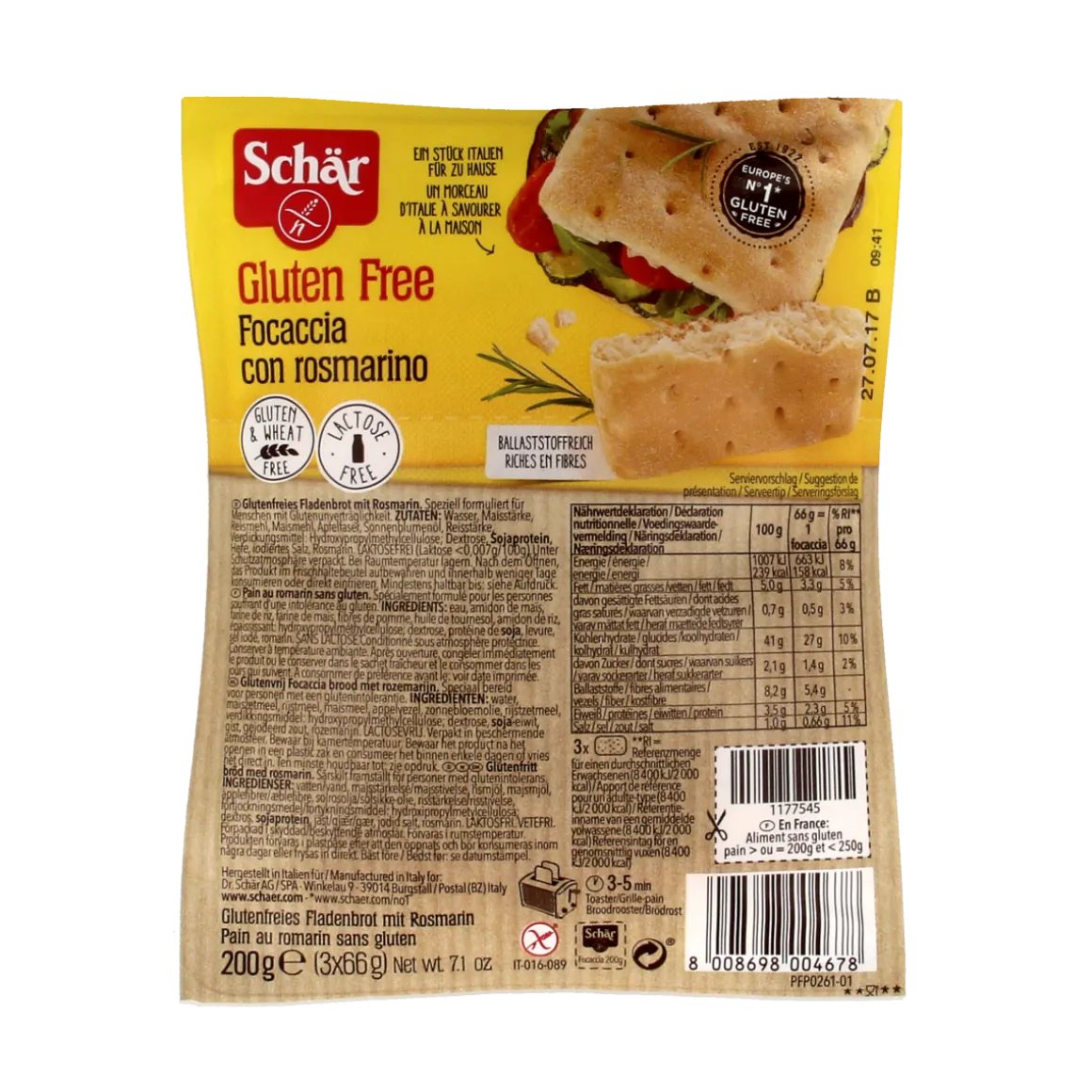 Schar Focaccia glutenvrij