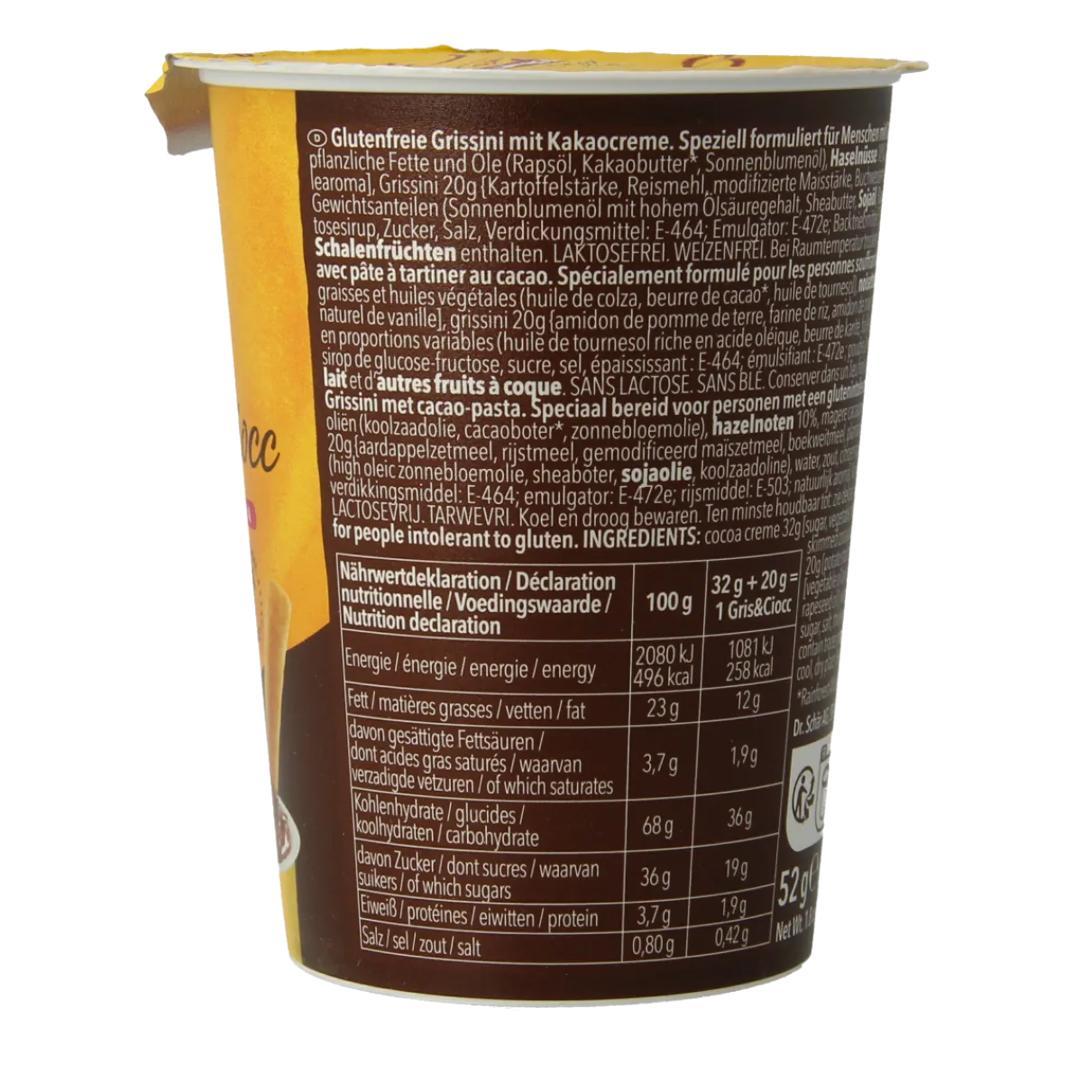 Schar Milly grissini & chocolate sticks glutenvrij
