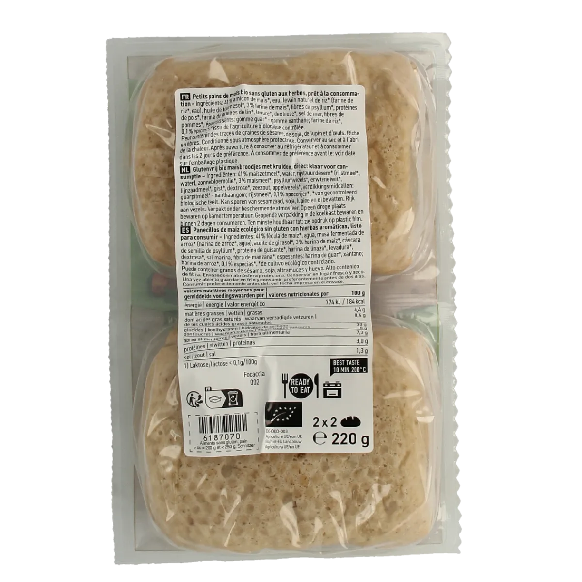 New Schnitzer Focaccia 4 stuks glutenvrij bio