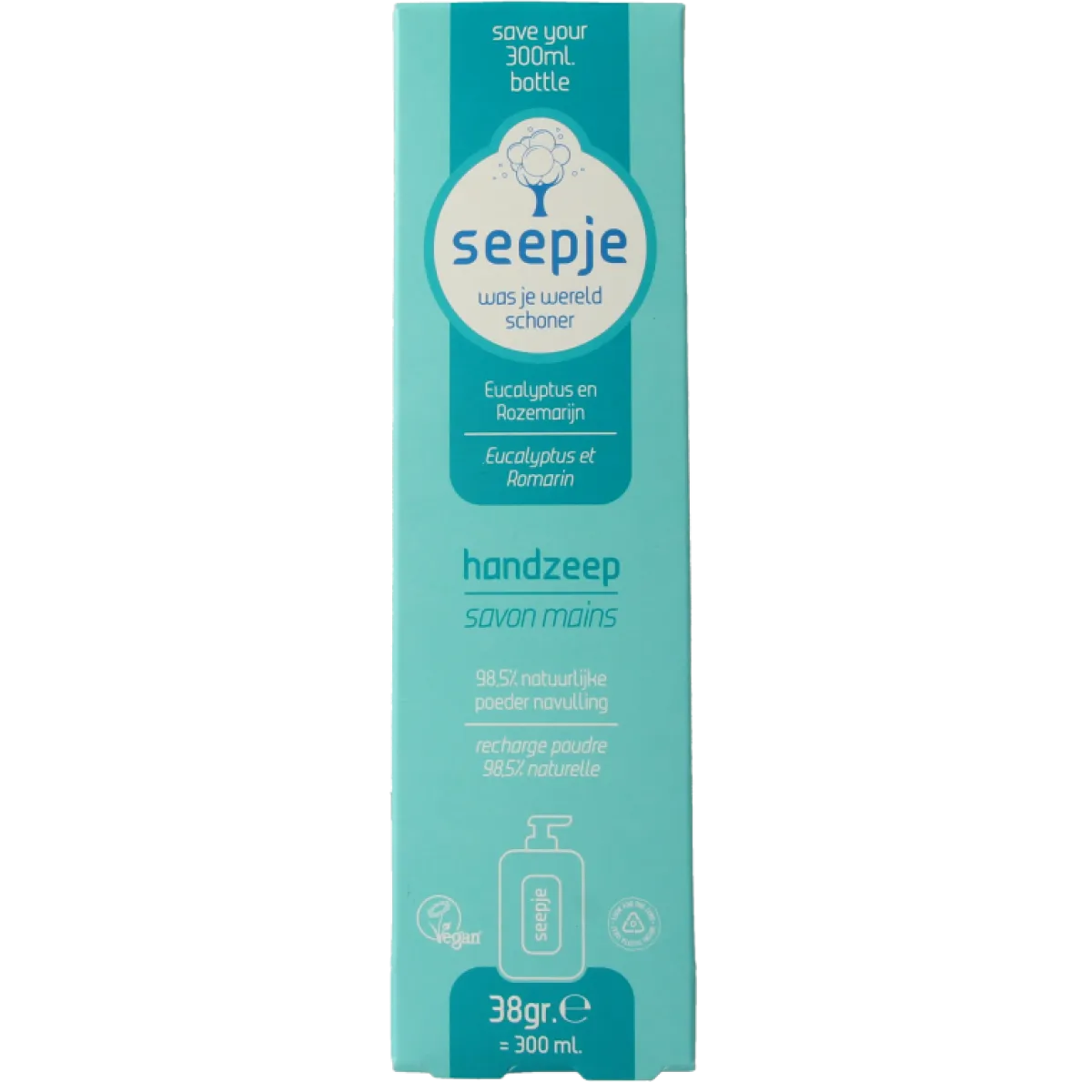 Sale Seepje Handzeep eucalyptus & rozemarijn navulling