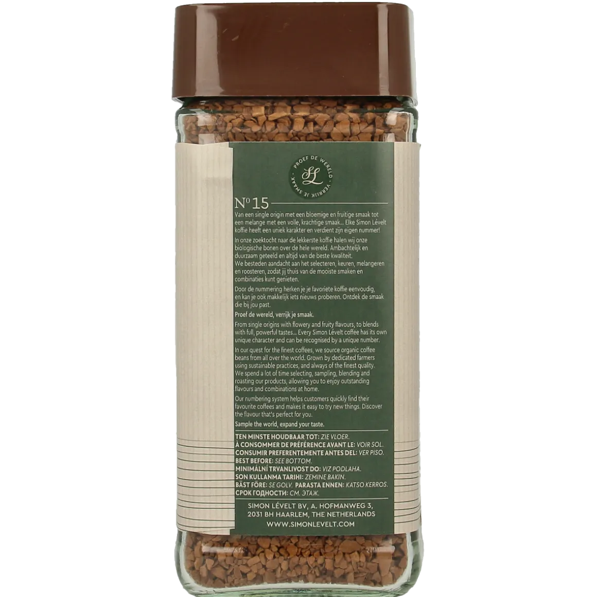 Simon Levelt Cafe organico Arabica instant bio