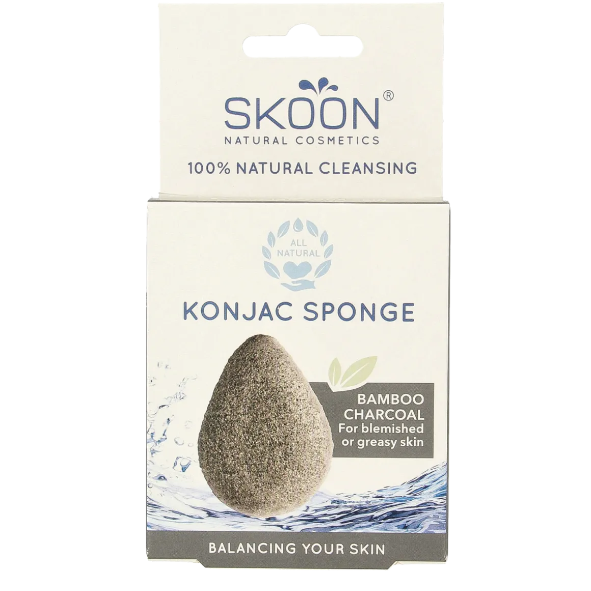 Skoon Konjac spons bamboo charcoal bio