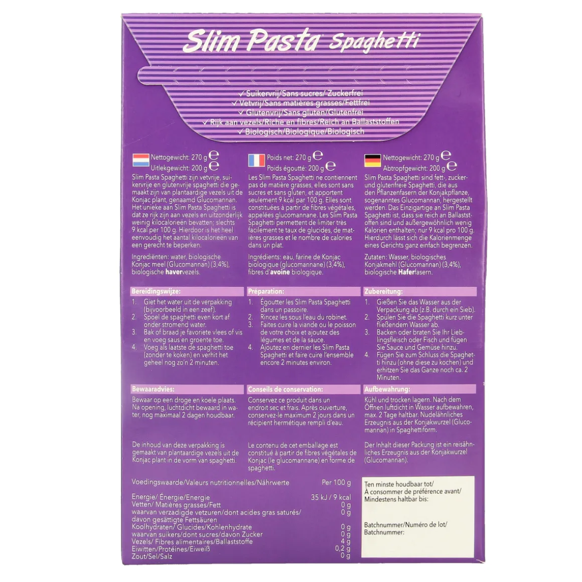 Slim Slim pasta spaghetti bio