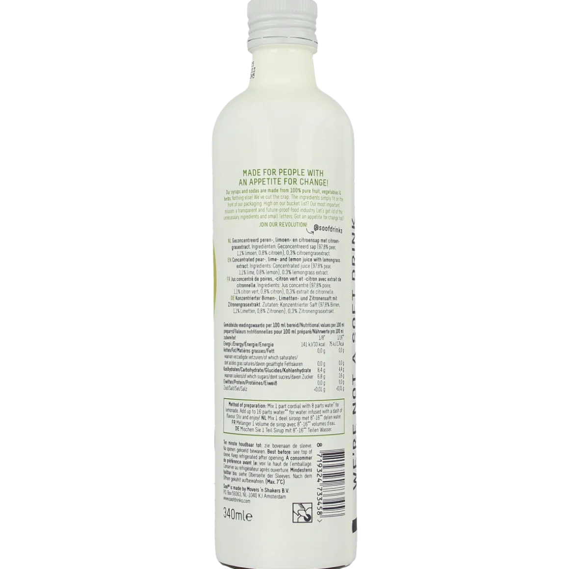 Soof Drinks Siroop citroengras peer limoen