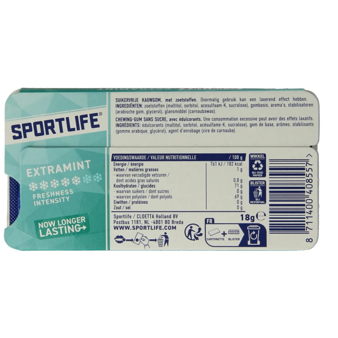 Sportlife Extramint licht blauw pack