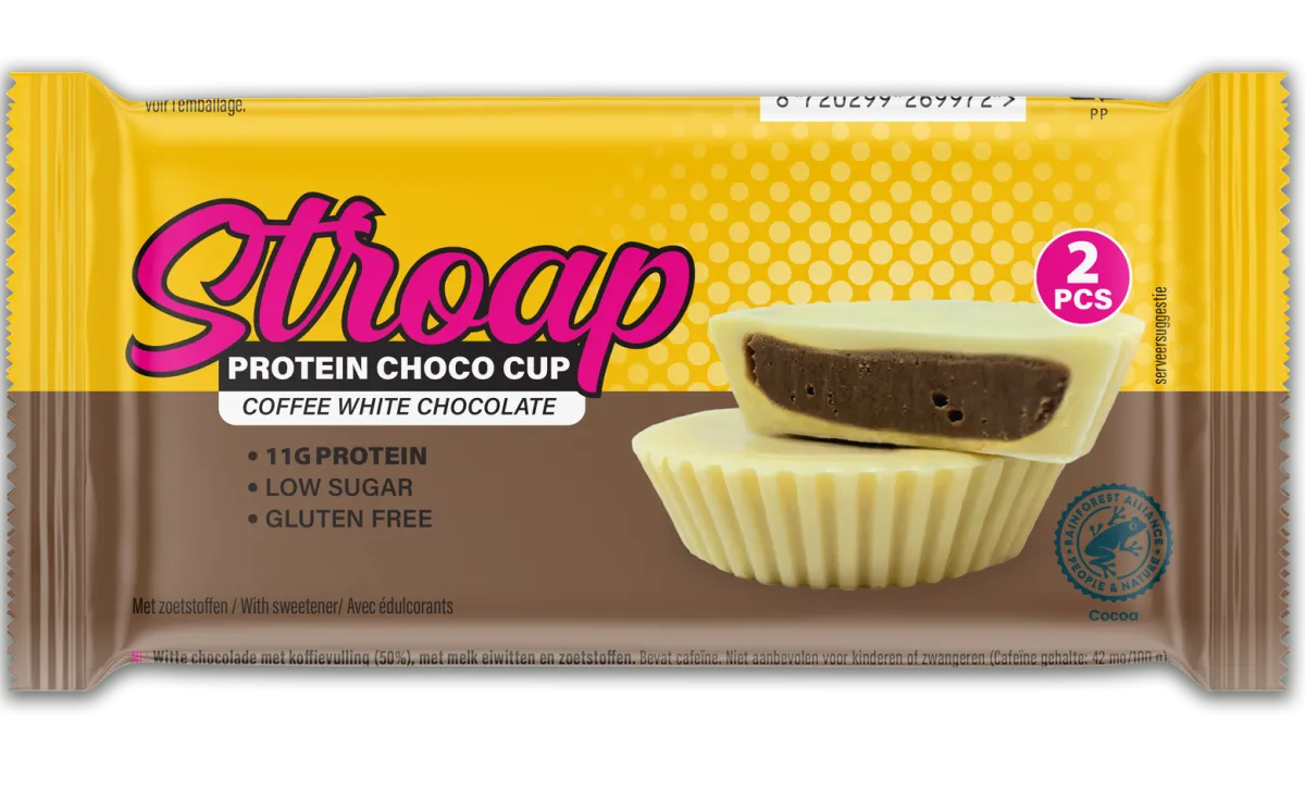 Hot Stroap Protein choco cup coffee white chocolate