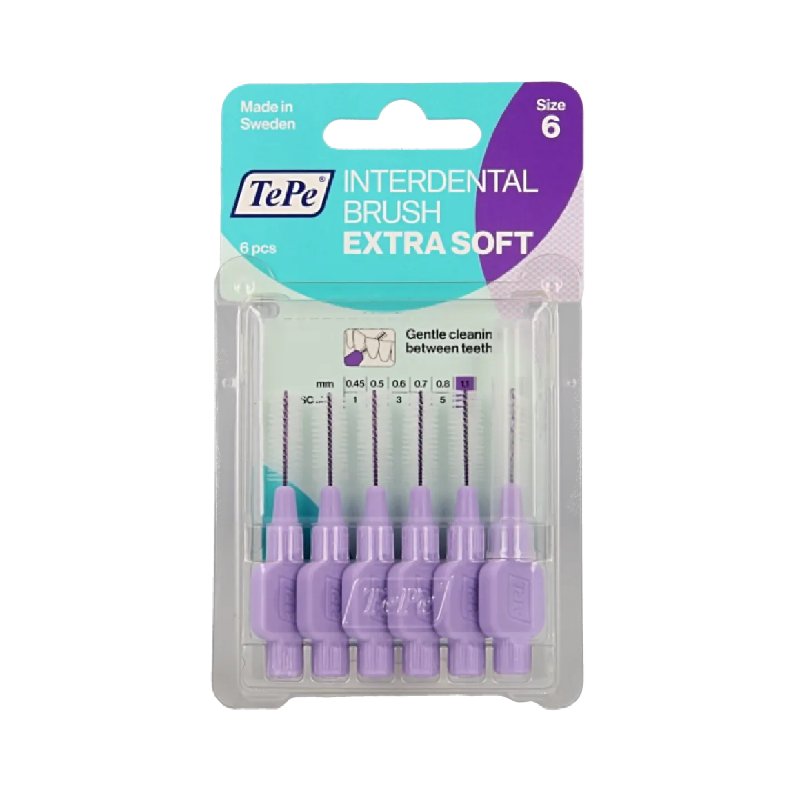 TePe Interdentale rager extra soft licht lila maat 6