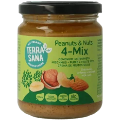 Hot TerraSana 4 mix gemengde notenpasta zonder zout bio