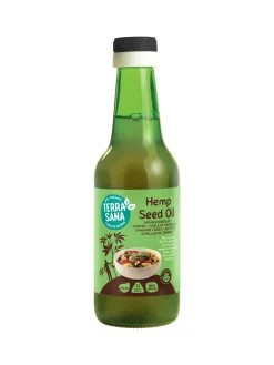 TerraSana Raw hennep olie koudgeperst in glas bio
