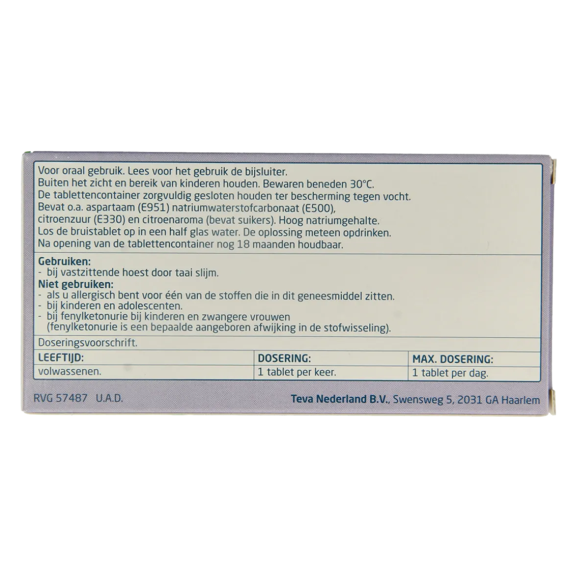Teva Acetylcysteine 600mg