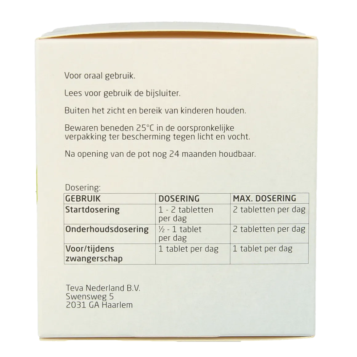Teva Foliumzuur 0.5