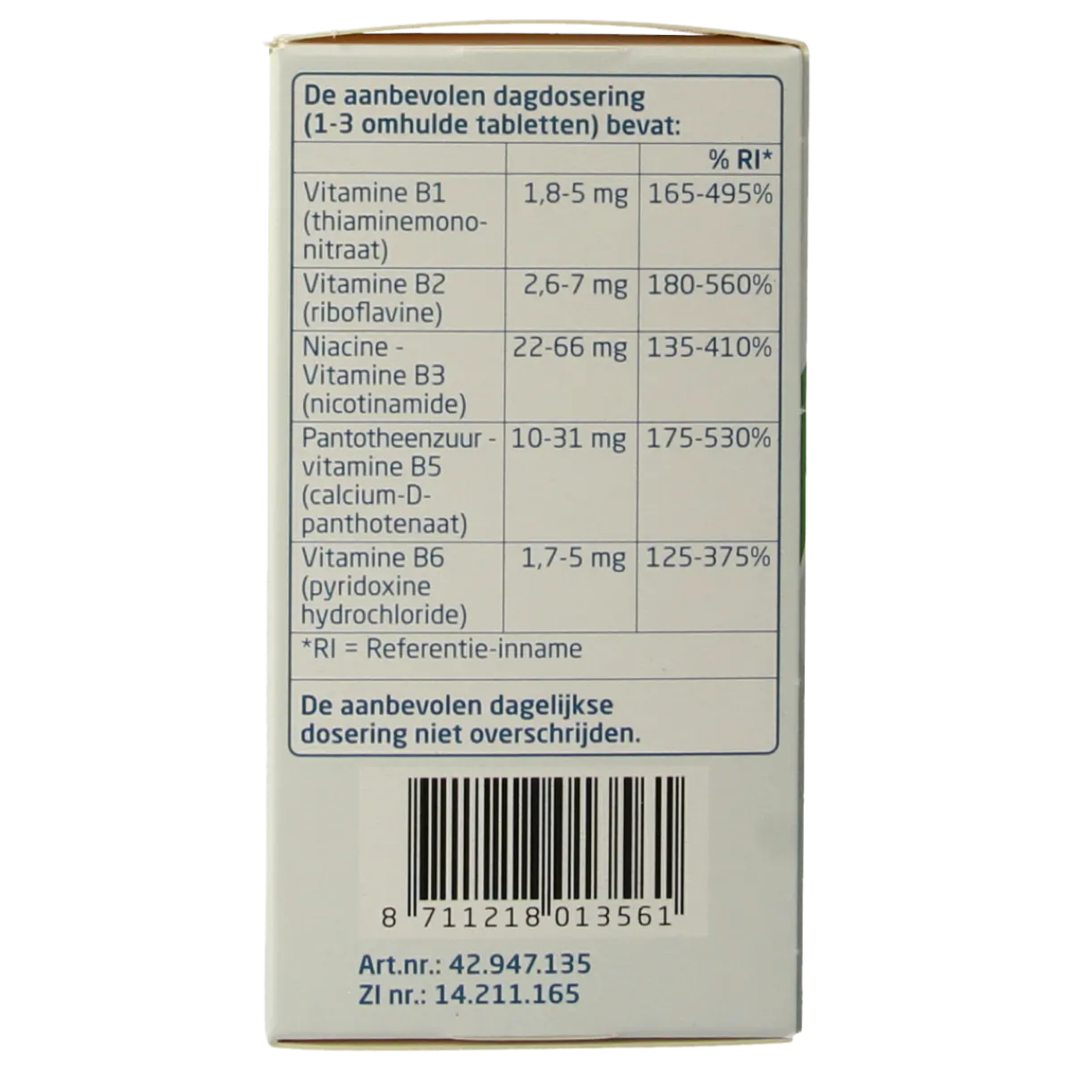 Teva Vitamine B complex bruin los