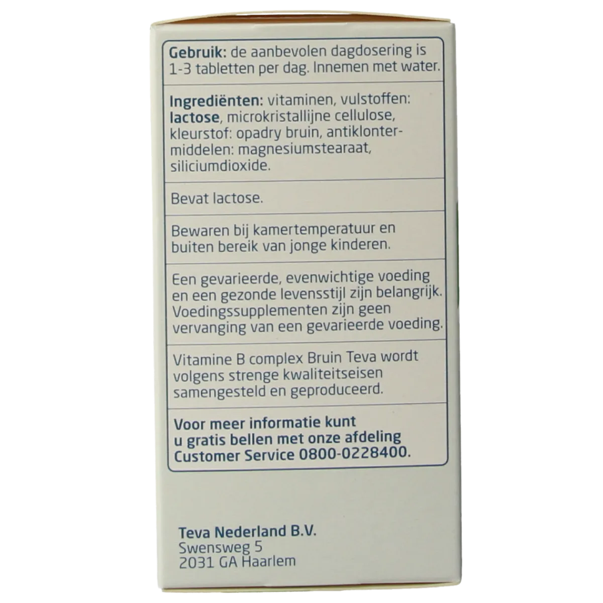 Teva Vitamine B complex bruin los
