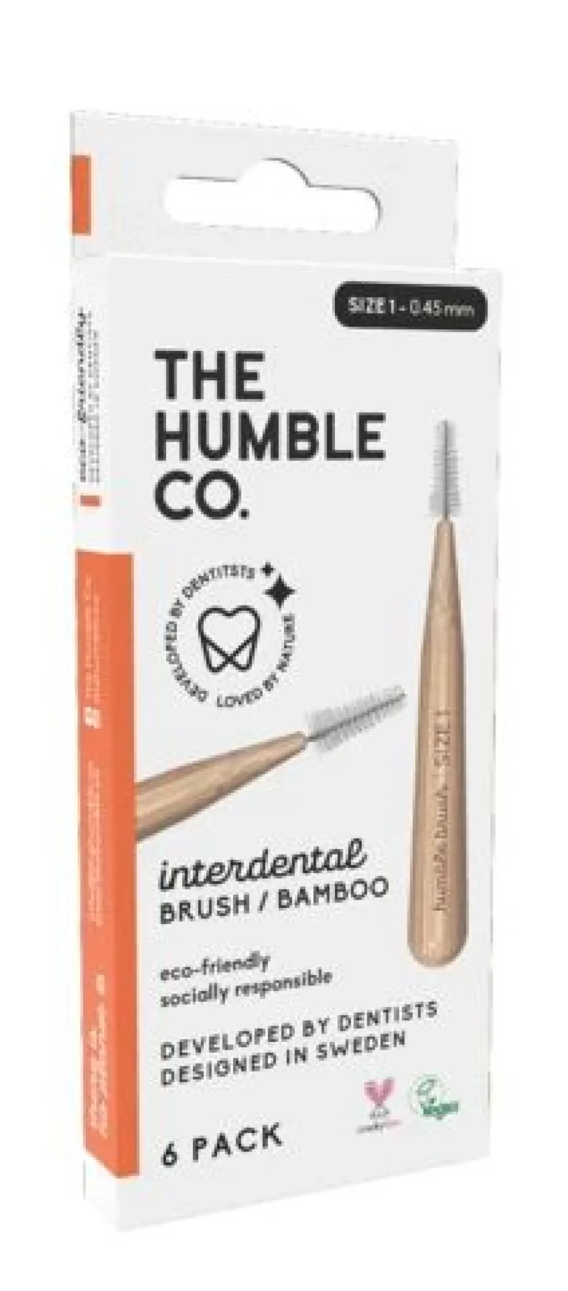 The Humble Co Interdental borstel 0.45 mm oranje